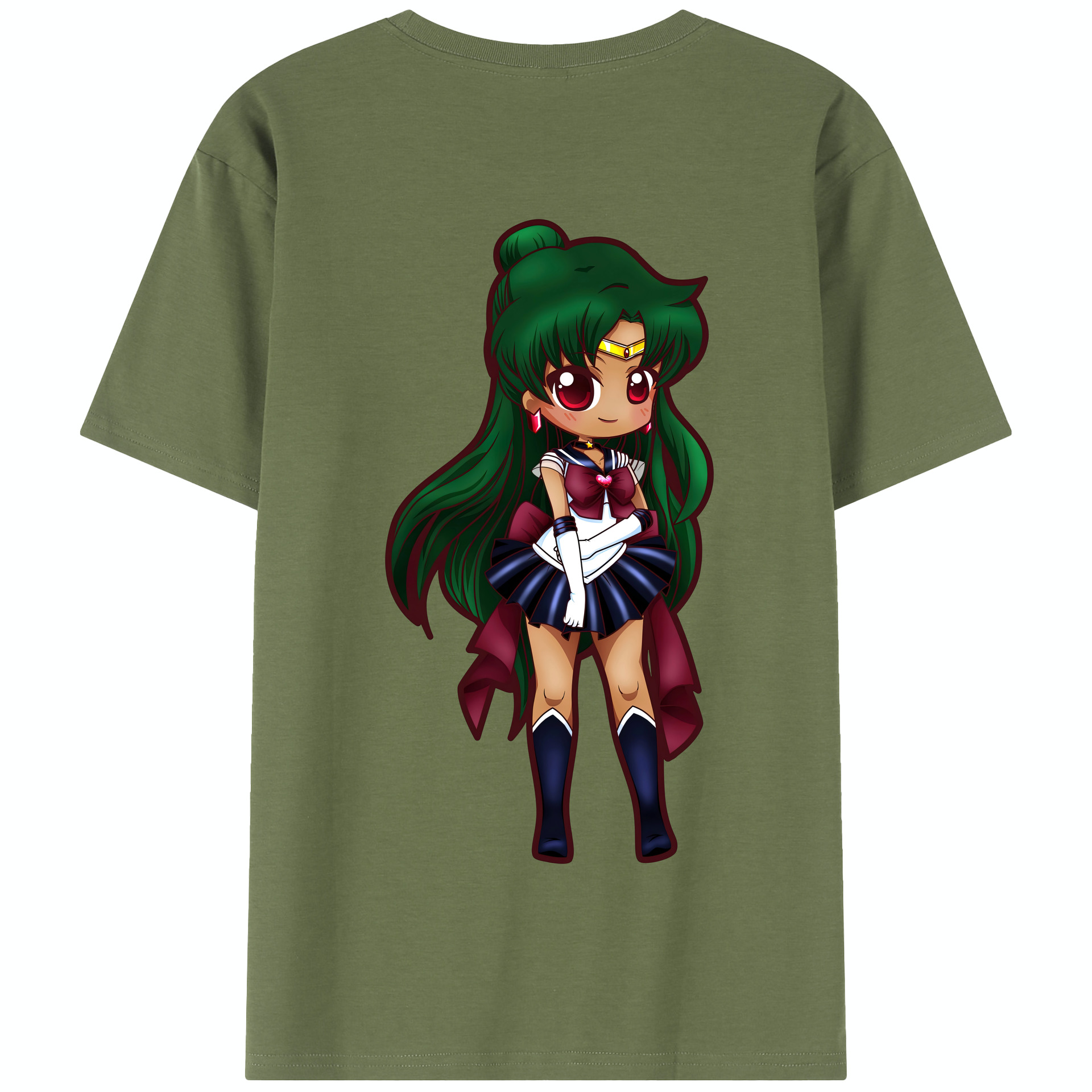 （画像用） 美少女戦士セーラームーン 冥王せつな Sailor Moon Meiou Setsuna 綿100％半袖Tシャツ（背面プリント）